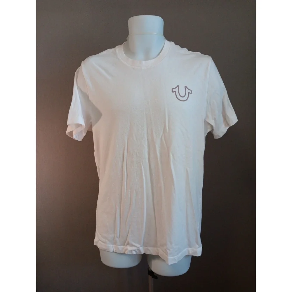 True religion BUDDHA‎ WORLD CREW TEE Size L With Embossed Felt Logo Design